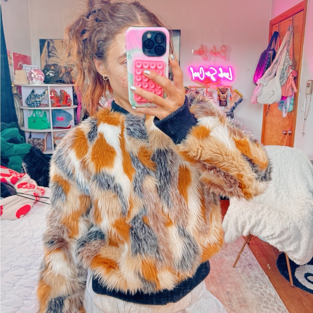 Cupcakes & Cashmere Vibrant Faux Fur Jacket